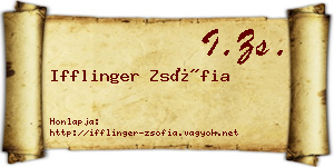 Ifflinger Zsófia névjegykártya